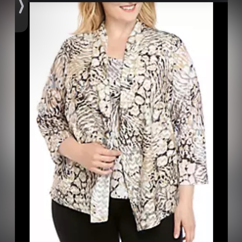 New Alfred Dunner Animal Print One‎ Pieces Layered look Top PS